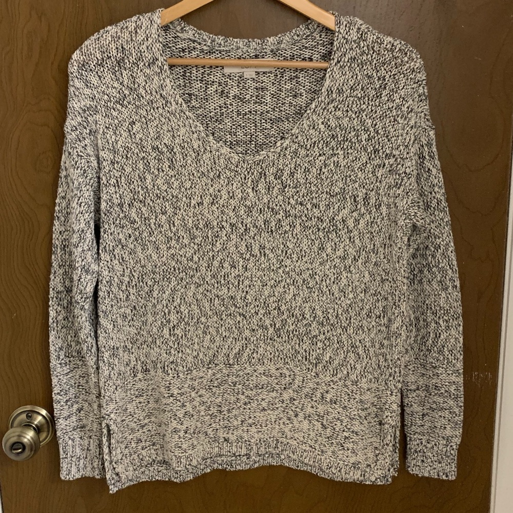 Ann Taylor Loft Silver Threaded Knit Sweater - image 1